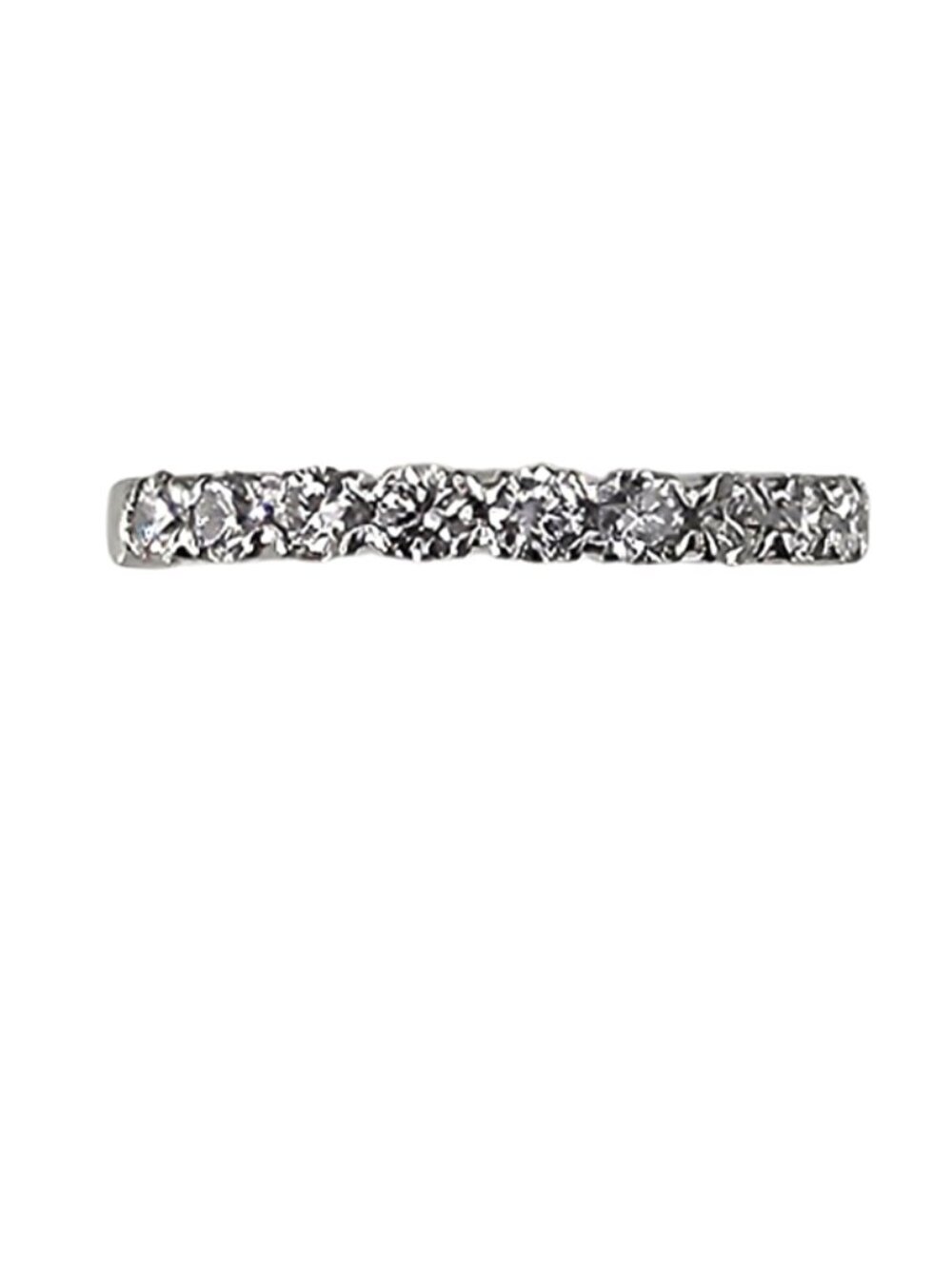 Ritani 18K White Gold Diamond Wedding Anniversary Band Ring Size 6.25 #24949
